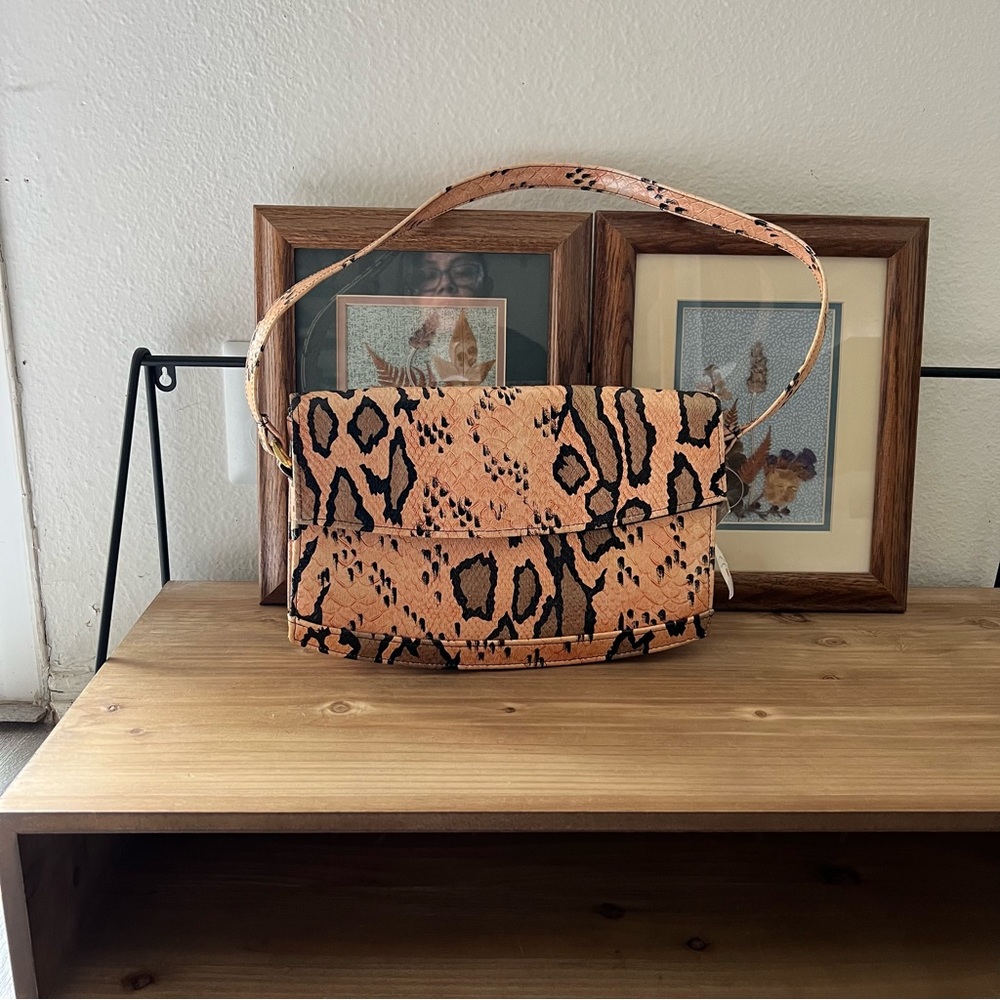 Multicolored Faux Snakeskin Purse